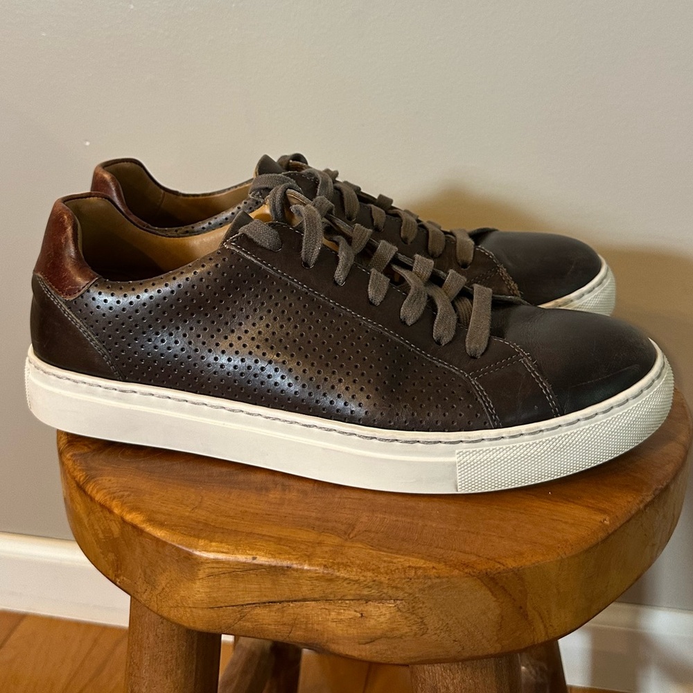 Magnanni Dark Brown Leather Sneakers